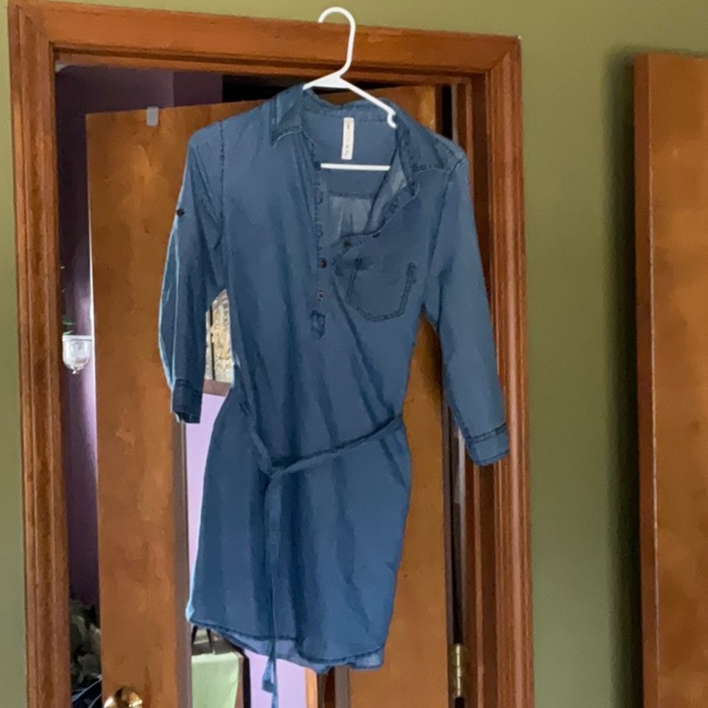 Blue Denim Shirt Dress